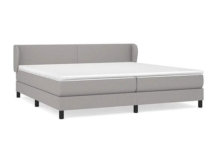 Sommier à lattes de lit avec matelas Gris clair 200x200 Tissu