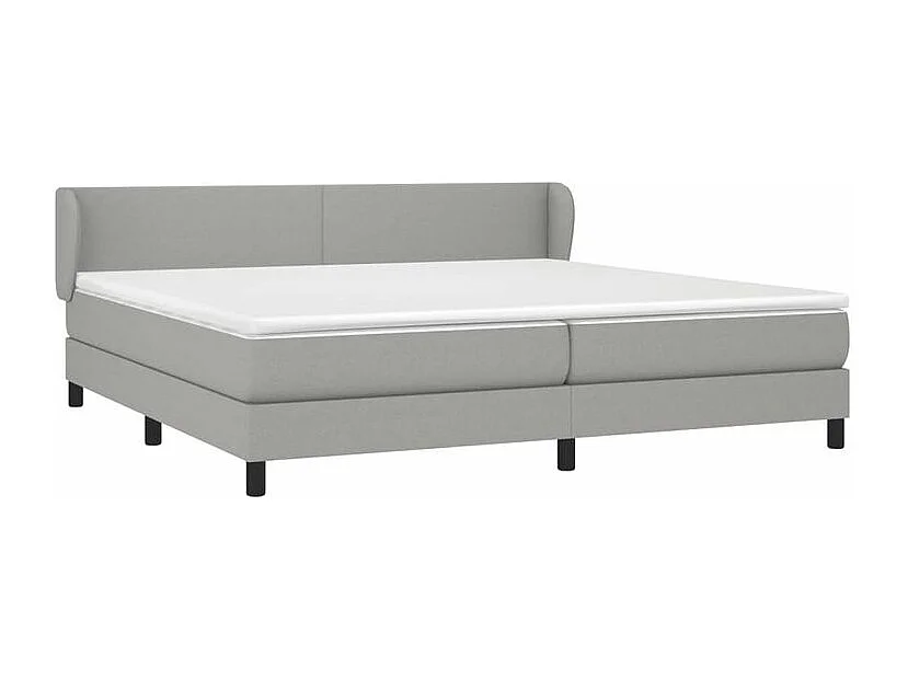 Sommier à lattes de lit avec matelas Gris clair 200x200 Tissu