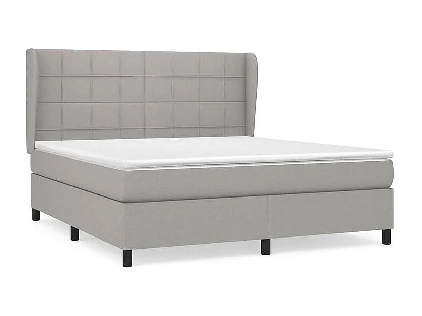 Sommier à lattes de lit avec matelas Gris clair 160x200 Tissu