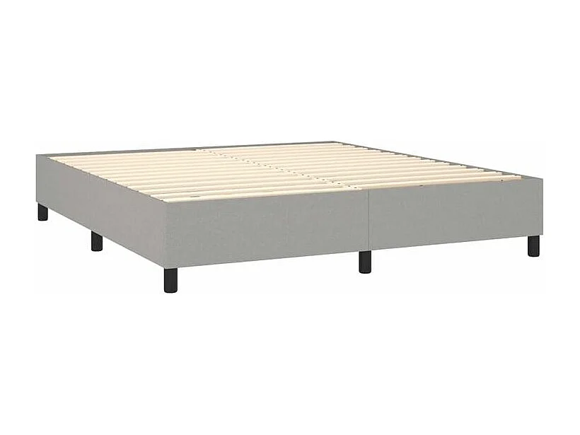 Sommier à lattes de lit avec matelas Gris clair 160x200 Tissu