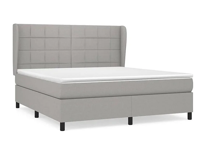 Sommier à lattes de lit avec matelas Gris clair 160x200 Tissu
