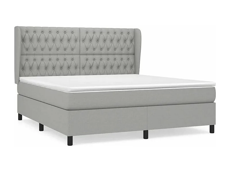Sommier à lattes de lit avec matelas Gris clair 180x200 Tissu