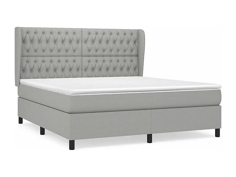 Sommier à lattes de lit avec matelas Gris clair 180x200 Tissu