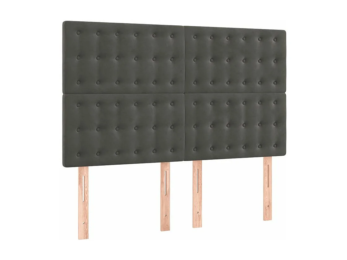 Sommier à lattes de lit et matelas Gris foncé 140x200 Velours