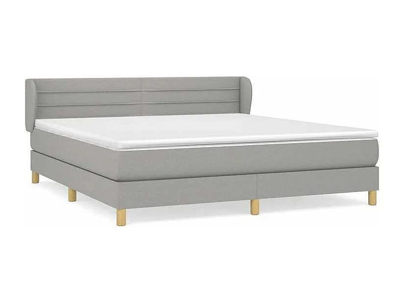 Sommier à lattes de lit avec matelas Gris clair 180x200 Tissu