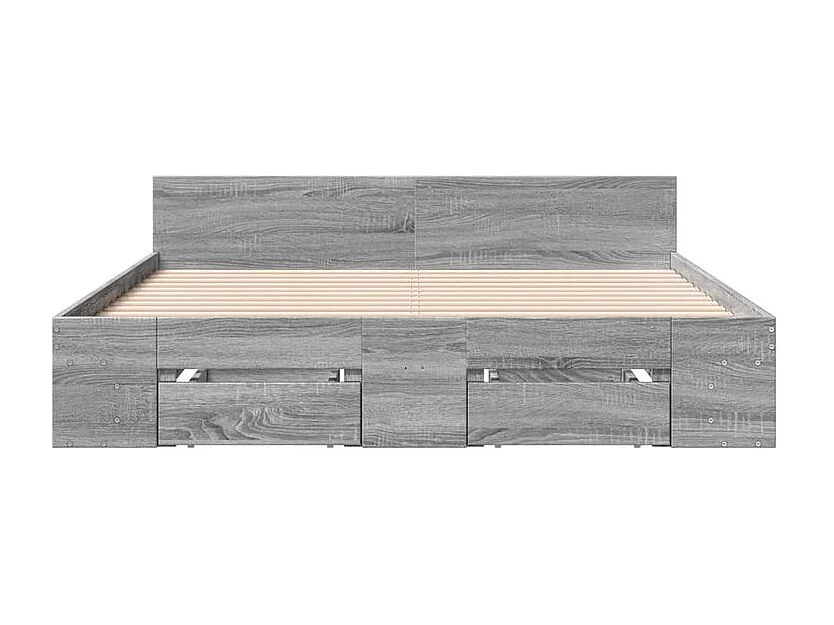 Cadre de lit à tiroirs sonoma gris 160x200 bois d'ingénierie