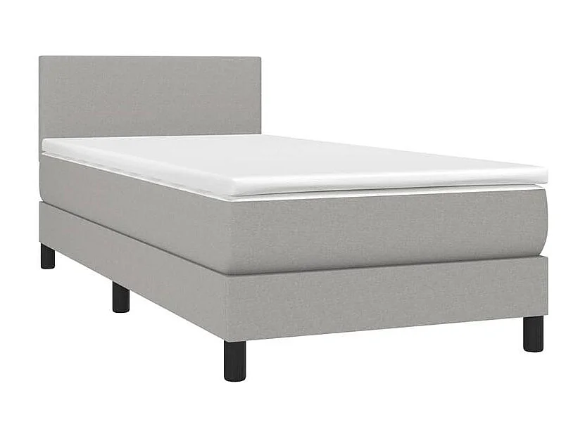 Sommier à lattes de lit avec matelas et LED Gris clair 80x200