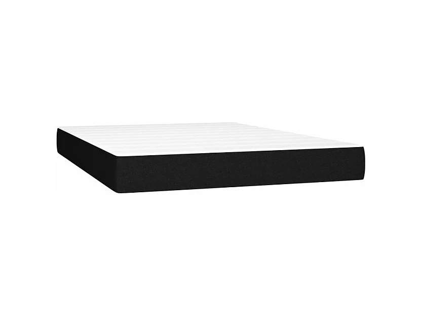 vidaXL Cama box spring colchón y luces LED tela negro 140x200 cm