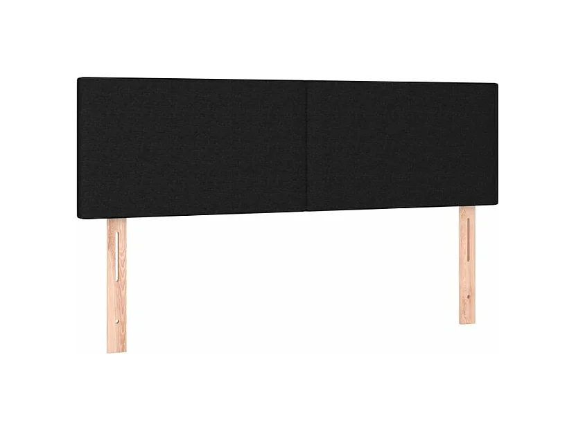 vidaXL Cama box spring colchón y luces LED tela negro 140x200 cm