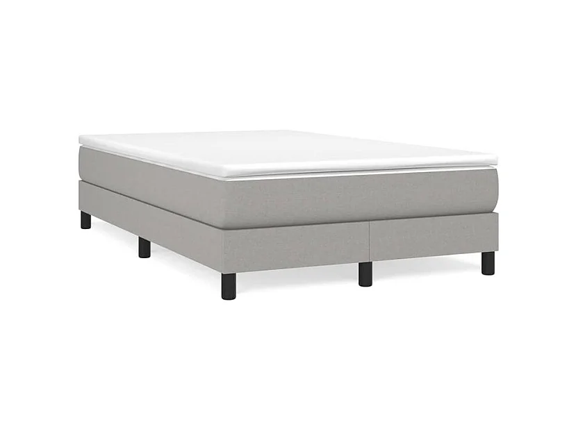 Sommier à lattes de lit avec matelas Gris clair 120x200 Tissu