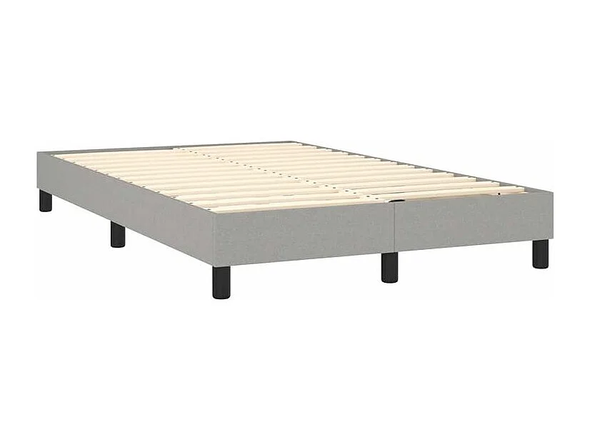 Sommier à lattes de lit avec matelas Gris clair 120x200 Tissu