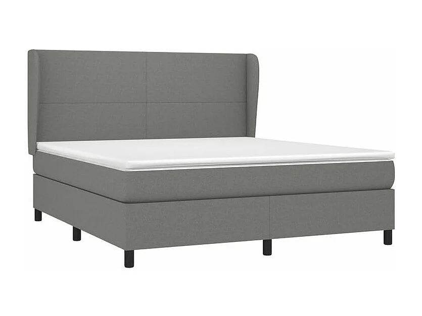 Sommier à lattes de lit avec matelas Gris foncé 160x200 Tissu
