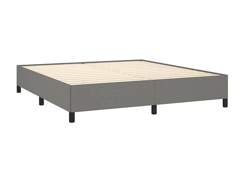 Sommier à lattes de lit avec matelas Gris foncé 160x200 Tissu