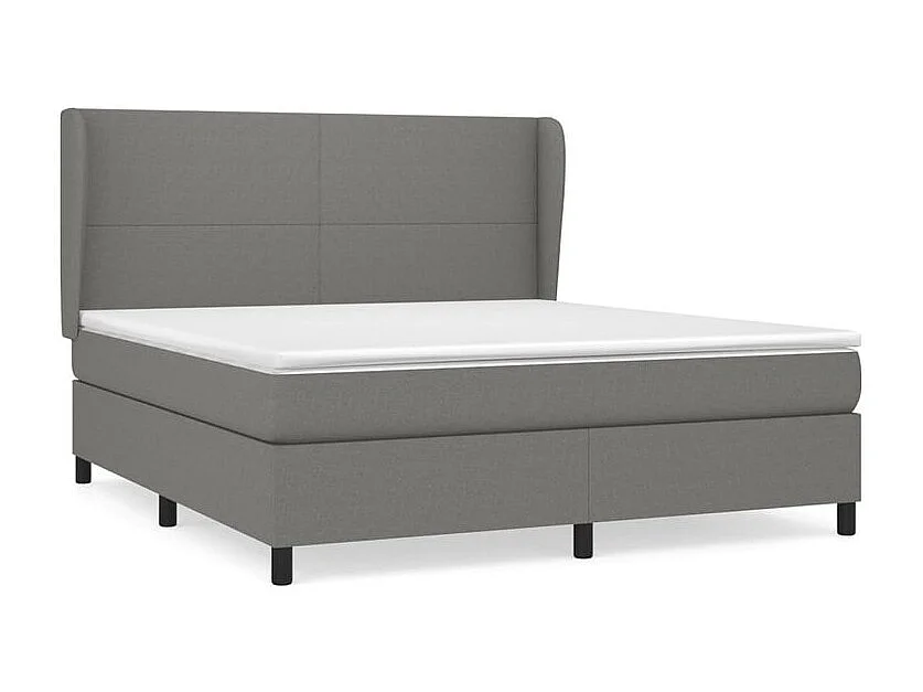 Sommier à lattes de lit avec matelas Gris foncé 160x200 Tissu