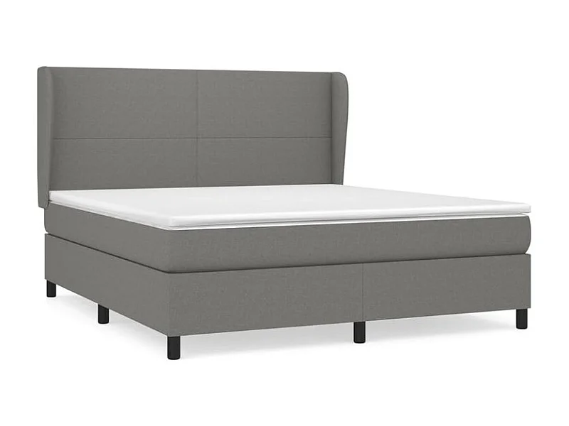 Sommier à lattes de lit avec matelas Gris foncé 160x200 Tissu