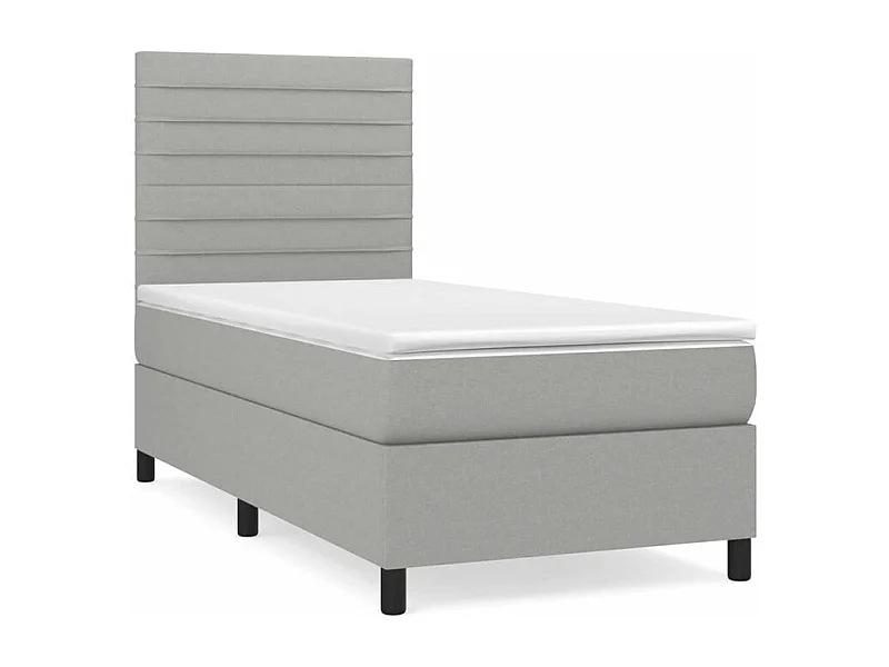 Sommier à lattes de lit avec matelas Gris clair 90x200 Tissu