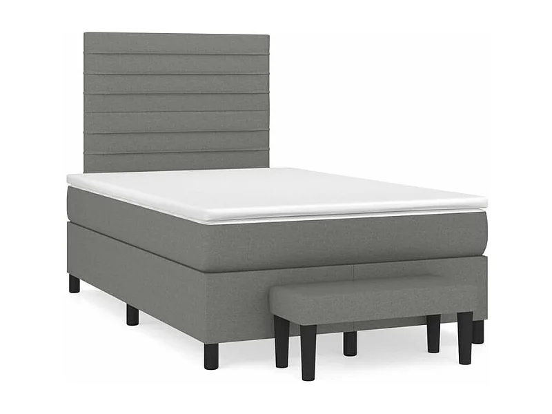 Sommier à lattes de lit avec matelas Gris foncé 120x200 Tissu