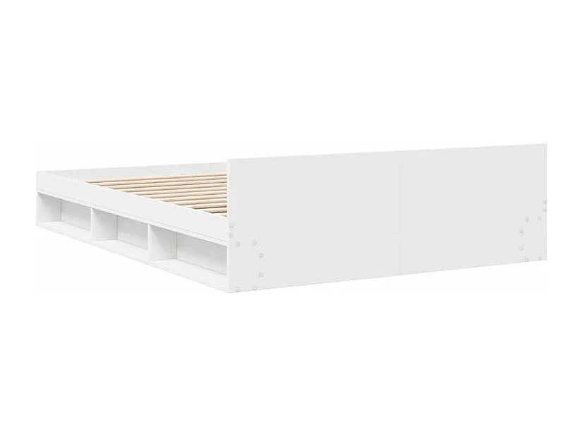 Cadre de lit avec tiroirs blanc 120x200 bois d'ingénierie