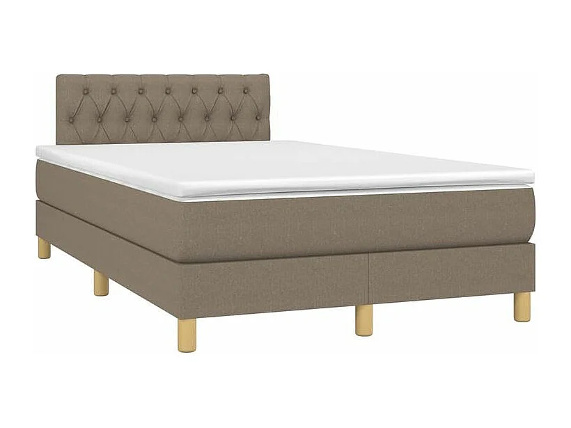 Sommier à lattes de lit avec matelas LED Taupe 120x200 Tissu