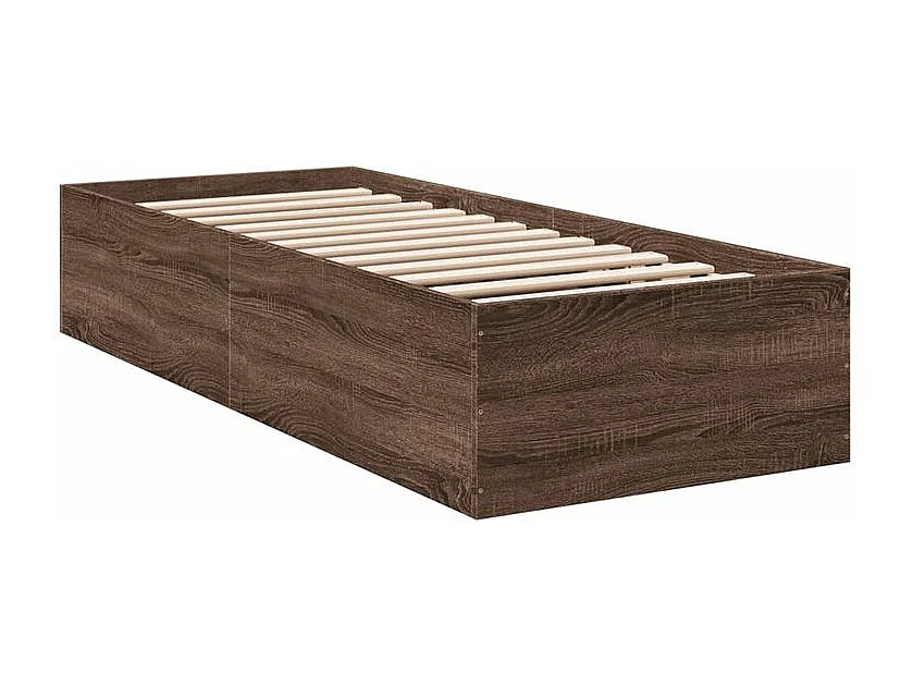 Cadre de lit chêne marron 100x200 bois d'ingénierie