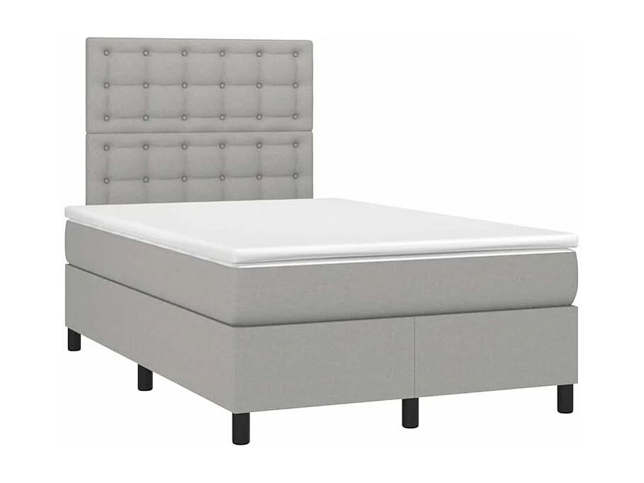 Sommier à lattes de lit et matelas et LED Gris clair 120x200