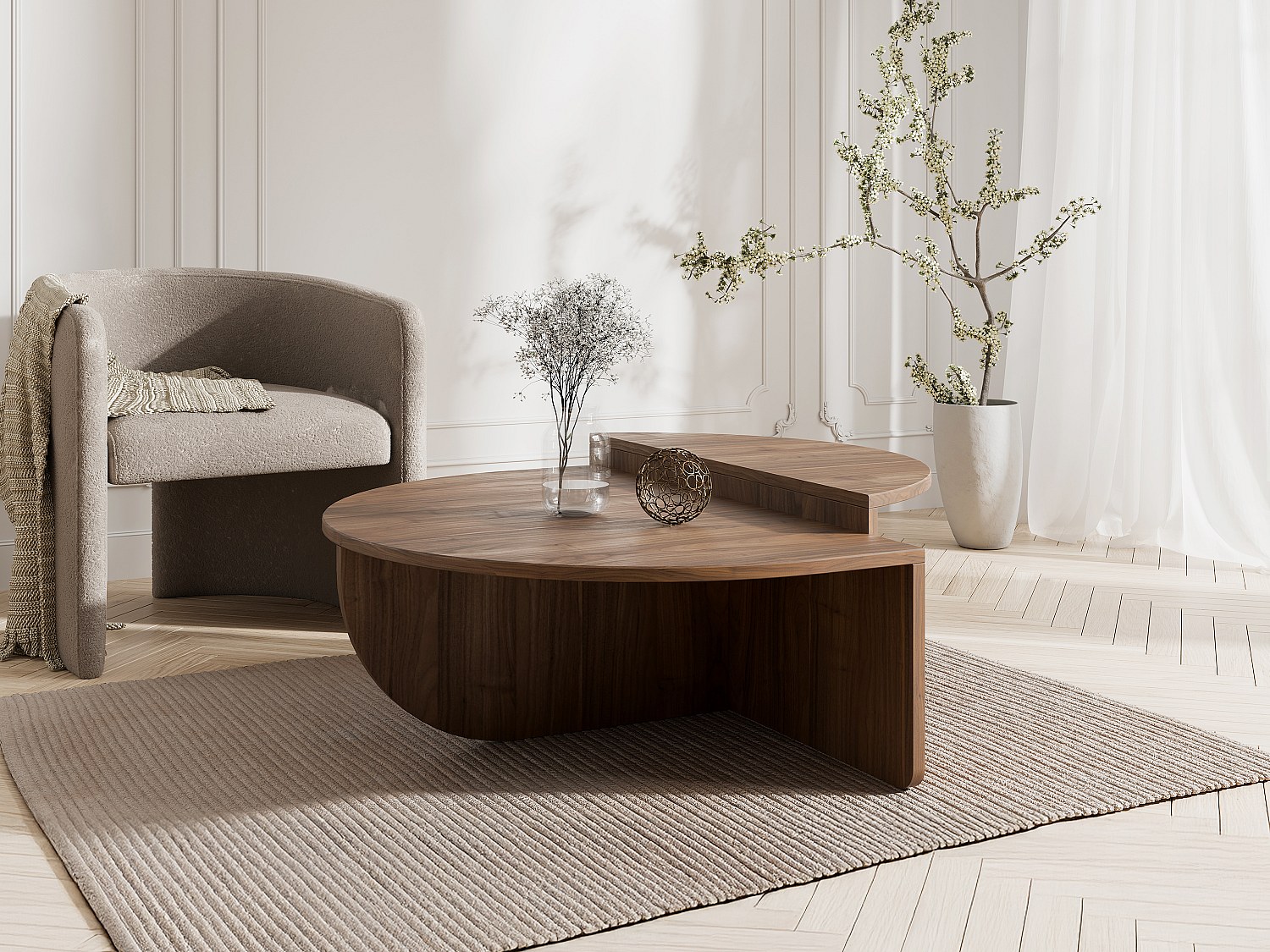 Couchtisch 2-teilig - Holzfarben - ALOEVA II günstig online kaufen