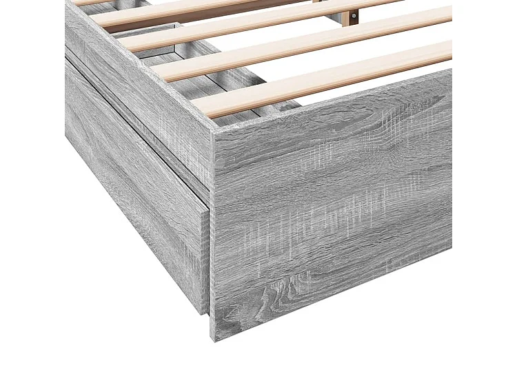 Cadre de lit à tiroirs sonoma gris 180x200 bois d'ingénierie