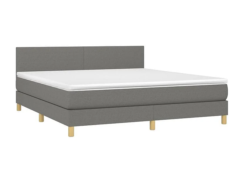 Sommier à lattes de lit avec matelas Gris foncé 160x200 Tissu