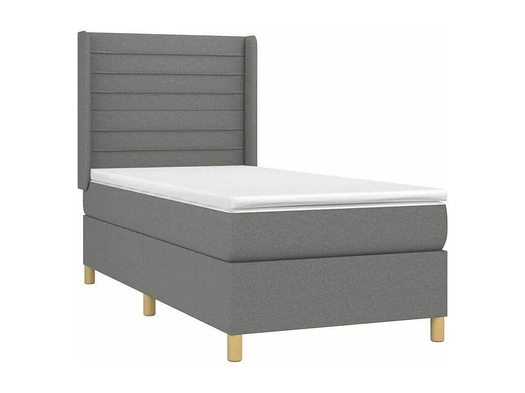 Sommier à lattes de lit avec matelas Gris foncé 80x200 Tissu