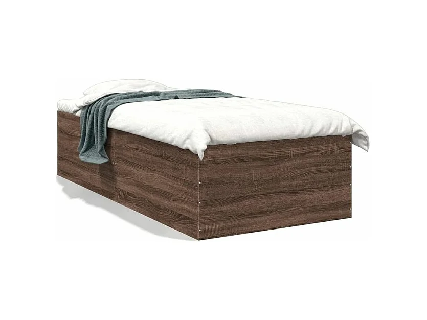 Cadre de lit chêne marron 100x200 bois d'ingénierie