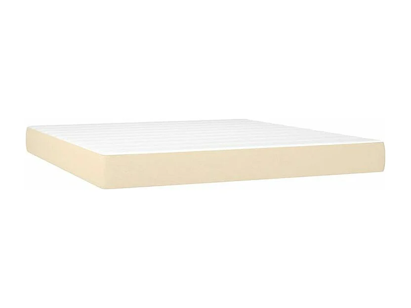 Sommier à lattes de lit matelas et LED Crème 180x200 Tissu