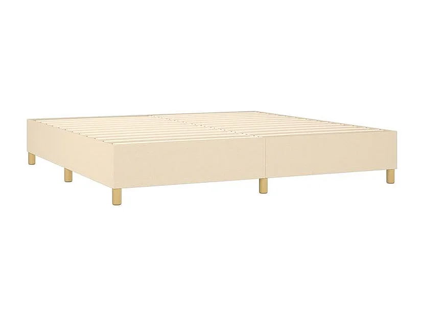 Sommier à lattes de lit avec matelas Crème 200x200 Tissu