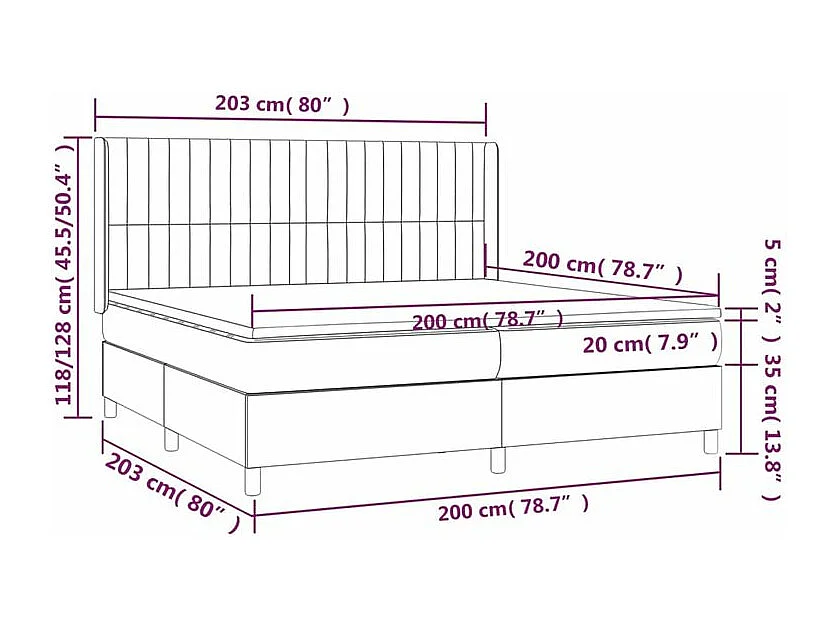 Sommier à lattes de lit avec matelas Crème 200x200 Tissu