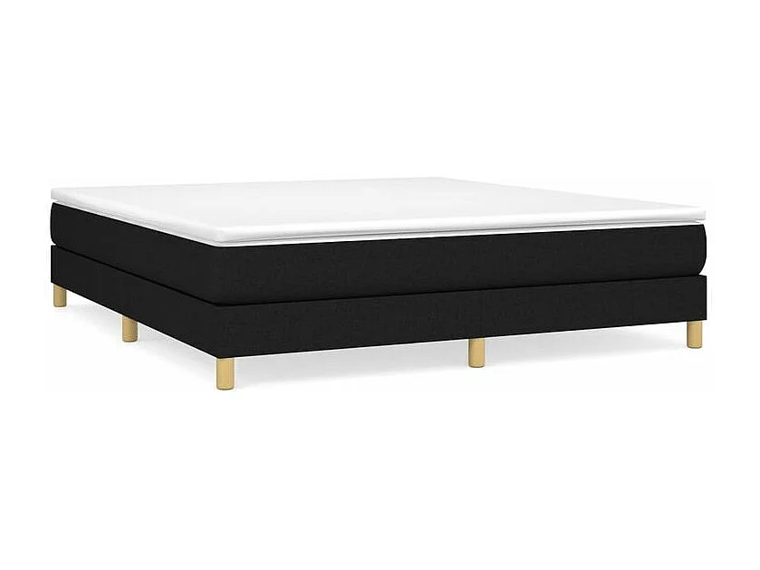 Sommier à lattes de lit avec matelas Noir 180x200 Tissu