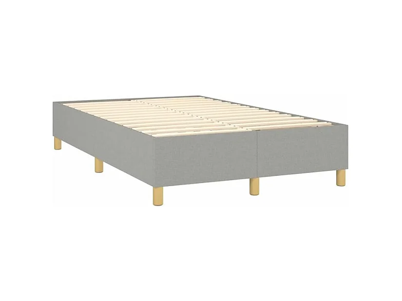 Sommier à lattes de lit matelas LED Gris clair 120x200 Tissu