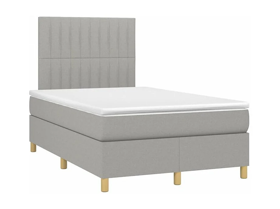 Sommier à lattes de lit matelas LED Gris clair 120x200 Tissu