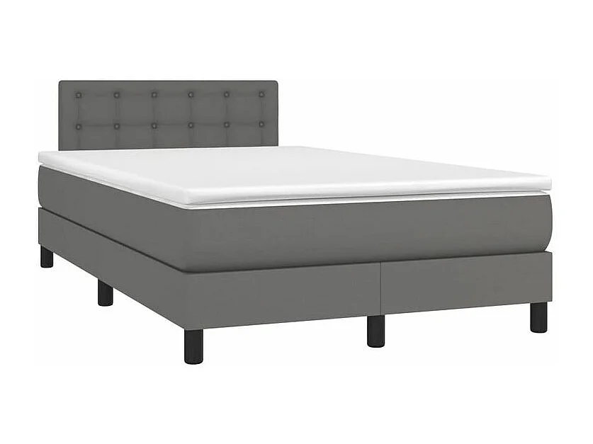 Sommier à lattes de lit avec matelas Gris 120x200 Similicuir