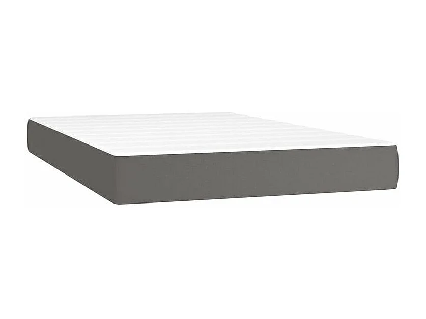 Sommier à lattes de lit avec matelas Gris 120x200 Similicuir