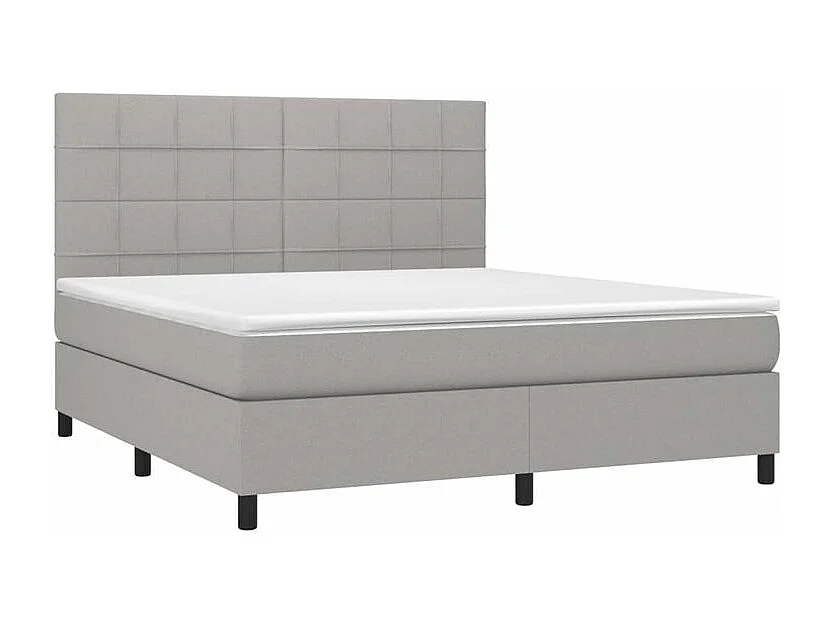 Sommier à lattes de lit et matelas et LED Gris clair 160x200