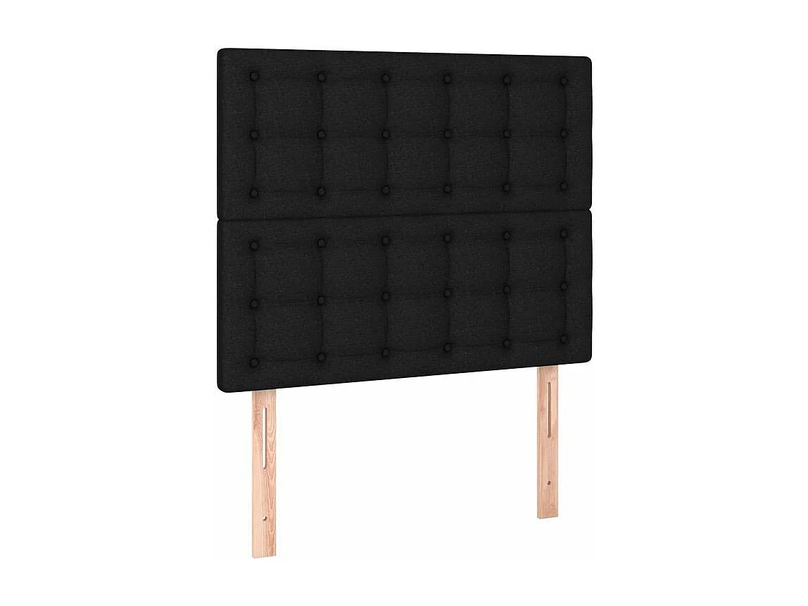 Sommier à lattes de lit avec matelas Noir 100x200 Tissu