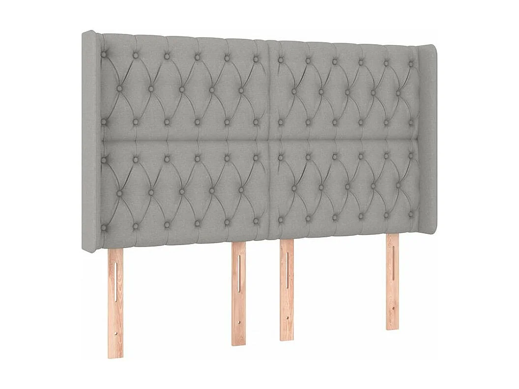 Sommier à lattes de lit matelas LED Gris clair 160x200 Tissu