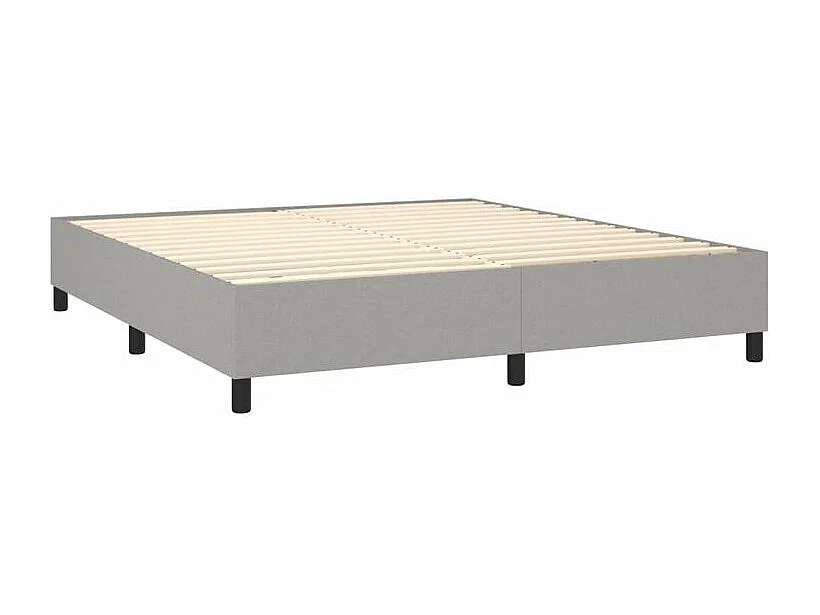 Sommier à lattes de lit matelas LED Gris clair 160x200 Tissu
