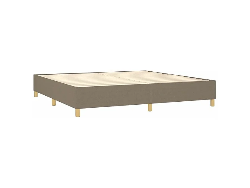 Sommier à lattes de lit et matelas et LED Taupe 200x200 Tissu