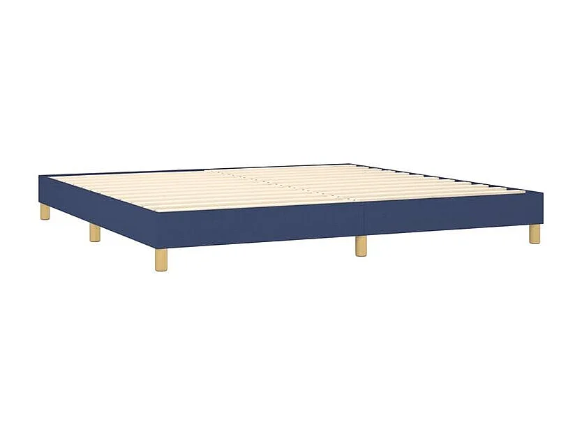Sommier à lattes de lit et matelas et LED Bleu 200x200 Tissu