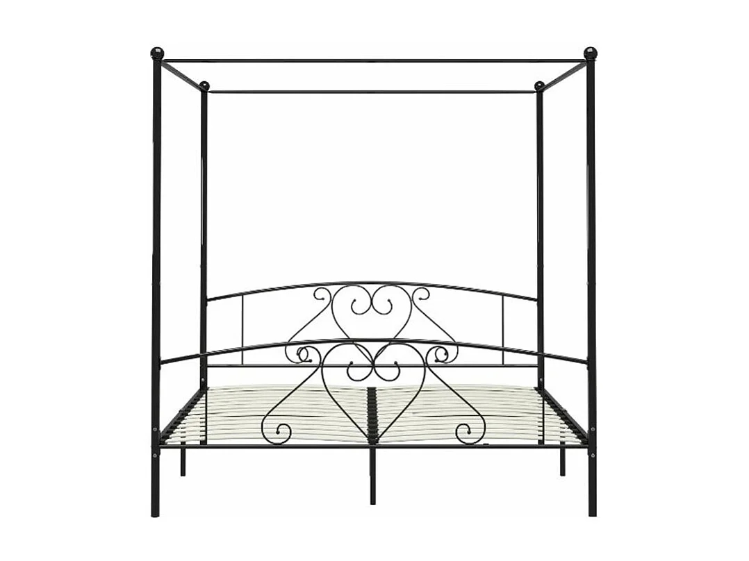Lit à baldaquin métal noir Tommy 200x200