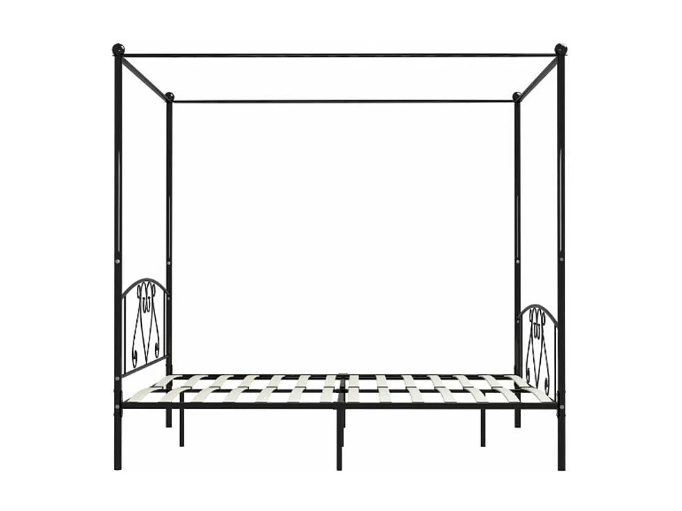 Lit à baldaquin métal noir Tommy 200x200