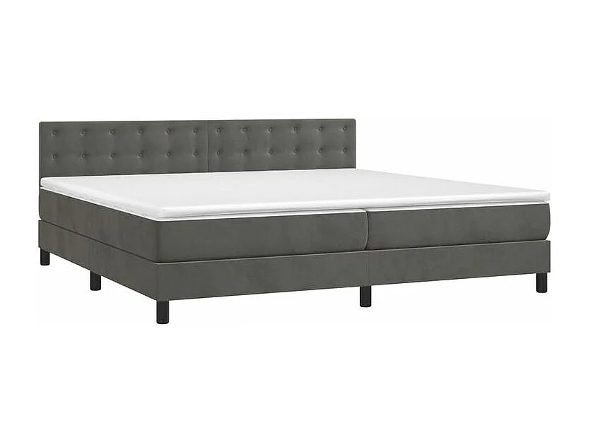 Sommier à lattes de lit matelas et LED Gris foncé 200x200