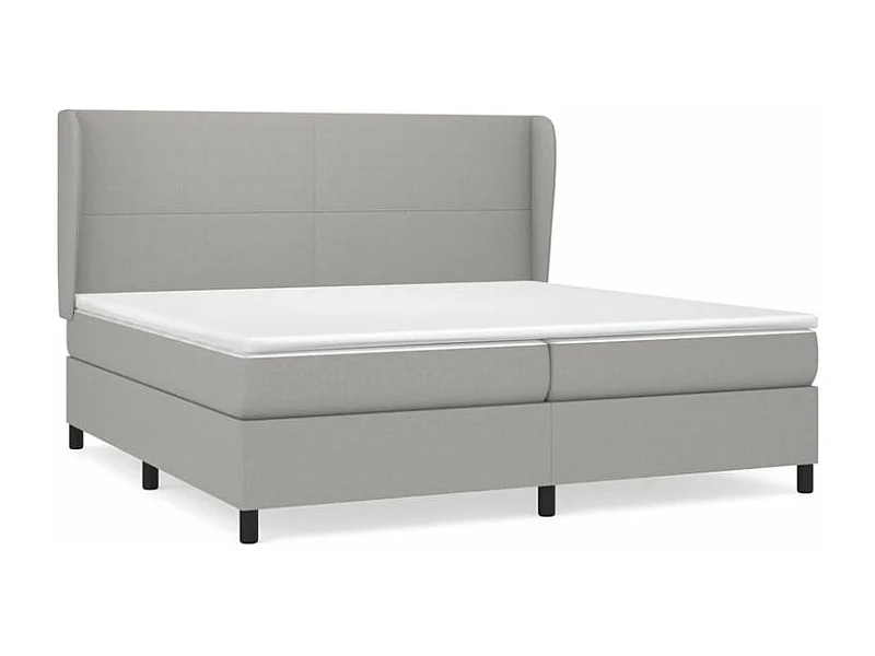 Sommier à lattes de lit avec matelas Gris clair 200x200 Tissu