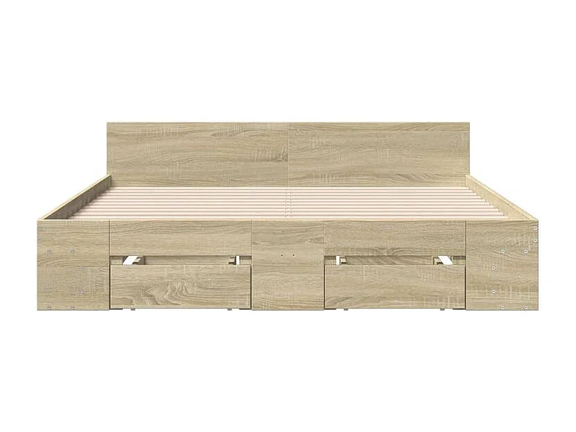 Cadre de lit et tiroirs chêne sonoma 140x190 bois ingénierie