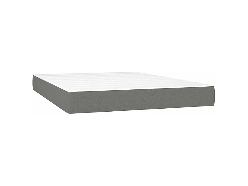 Sommier à lattes de lit avec matelas Gris foncé 140x190 Tissu
